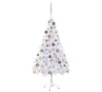 Berkfield Home Artificial Pre-lit Christmas Tree with Ball Set 120cm 230 Branches in White Berkfield Home White
