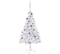 Berkfield Home Artificial Pre-lit Christmas Tree with Ball Set 150cm 380 Branches in White Berkfield Home White