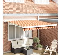 Berkfield Home Automatic Retractable Awning in Yellow & Orange, 350x250 cm Berkfield Home Yellow 350x250 cm