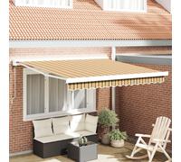 Berkfield Home Automatic Retractable Awning Multicolour Stripe 350x250 cm in Yellow Berkfield Home Yellow 350x250 cm