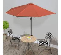 Berkfield Home Balcony Parasol with Aluminium Pole Terracotta 300x155x223 cm Half in Brown | Size: 300 x 155 x 223 cm Berkfield Home Brown 300 x 155 x 223 cm