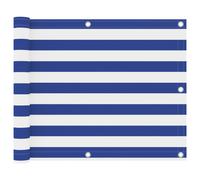 Berkfield Home Balcony Screen White & Blue 75x300 cm Oxford Fabric Berkfield Home Multicolor 75x300 cm