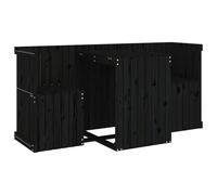 Berkfield Home Balcony Set 2 Seater Black Solid Wood Pine Berkfield Home Black