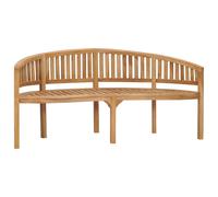 Berkfield Home Banana Bench 180 cm Solid Teak Wood in Brown Berkfield Home Brown