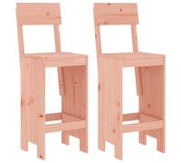 Berkfield Home Bar Stools 2 pcs 40x48.5x115.5 cm Solid Wood Douglas in Natural Berkfield Home Natural 40x48.5x115.5 cm