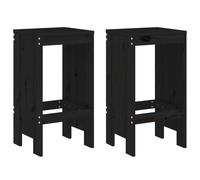 Berkfield Home Bar Stools 2 pcs Black 40x36x75 cm Solid Wood Pine | Size: 40 x 36 x 75 cm Berkfield Home Black 40 x 36 x 75 cm