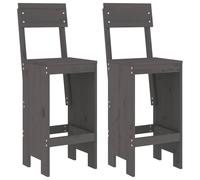 Berkfield Home Bar Stools 2 pcs Grey 40x48.5x115.5 cm Solid Wood Pine Berkfield Home Grey 40x48.5x115.5 cm