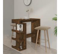 Berkfield Home Bar Table with Storage Rack Smoked Oak 100x50x101.5cm Engineered Wood in Brown | Size: 100x50x101.5 cm Berkfield Home Brown 100x50x101.5 cm