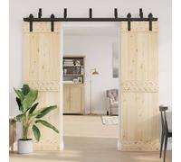 Berkfield Home Barn Door Bypass Brackets 5 pcs for Flat Rails Carbon Steel in Black Berkfield Home Black