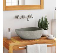 Berkfield Home Basin River Stone Oval (37-46)x(29-36) cm in Black Berkfield Home Black