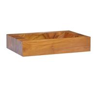Berkfield Home Basin Solid Teak Wood 50x35x10 cm in Brown | Size: 50 x 35 x 10 cm Berkfield Home Brown 50 x 35 x 10 cm