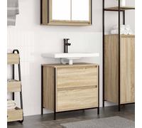 Berkfield Home Bathroom Basin Cabinet with Drawers Sonoma Oak 60x34.5x60 cm in Brown Berkfield Home Brown 60x34.5x60 cm