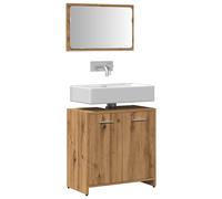 Berkfield Home Bathroom Cabinet with Mirror Artisan Oak Engineered Wood in Brown Berkfield Home Brown