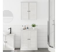 Berkfield Home Bathroom Furniture Set with Shelf with Storage with Door 2 pcs Brown Solid wood pine Berkfield Home Brown