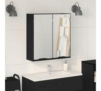 Berkfield Home Bathroom Mirror Cabinet - Black Oak, 64x20x66.5 cm, Made from Engineered Wood | Size: 64x20x66.5 cm Berkfield Home Black 64x20x66.5 cm