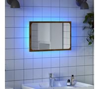 Berkfield Home Bathroom Mirror with LED Light Artisan Oak 60x8.5x38 cm in Brown Berkfield Home Brown 60x8.5x38 cm