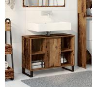 Berkfield Home Bathroom Vanity Unit Old Wood Particle board Medium in Brown Berkfield Home Brown