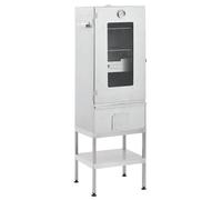 Berkfield Home BBQ Oven Smoker with Table Galvanised Steel in Silver Berkfield Home Silver