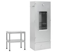 Berkfield Home BBQ Oven Smoker with Table Galvanised Steel in Silver Berkfield Home Silver