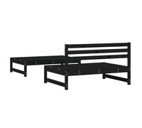 Berkfield Home Beautiful 2 Piece Garden Lounge Set Black Solid Wood Pine Berkfield Home Black
