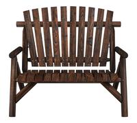 Berkfield Home Beautiful 2-Seater Garden Bench 119x85x98 cm Solid Wood Spruce in Brown | Size: 119 x 85 x 98 cm Berkfield Home Brown 119 x 85 x 98 cm