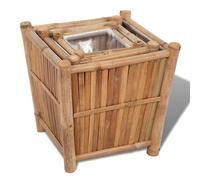 Berkfield Home Beautiful 3 pcs Bamboo Raised Bed with Nylon Lining in Brown Berkfield Home Brown