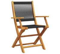 Berkfield Home Beautiful 3 Piece Bistro Set Black Polypropylene & Solid Wood Berkfield Home Black