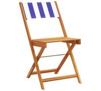 Berkfield Home Beautiful 3 Piece Bistro Set Blue & White Fabric & Solid Wood Berkfield Home Blue
