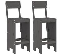 Berkfield Home Beautiful 3 Piece Garden Bar Set Grey Solid Wood Pine Berkfield Home Grey