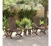 Berkfield Home Beautiful 3 Piece Garden Lounge Set Solid Wood Fir in Brown Berkfield Home Brown