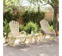 Berkfield Home Beautiful 3 Piece Garden Lounge Set Solid Wood Fir in Light Tan Berkfield Home Light Tan