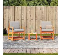 Berkfield Home Beautiful 3 Piece Garden Lounge Set Wax Brown Solid Wood Pine Berkfield Home Brown
