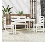 Berkfield Home Beautiful 4 Piece Garden Dining Set White Solid Wood Pine Berkfield Home White
