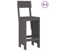 Berkfield Home Beautiful 5 Piece Garden Bar Set Grey Solid Wood Pine Berkfield Home Grey