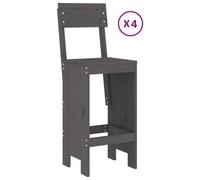 Berkfield Home Beautiful 5 Piece Garden Bar Set Grey Solid Wood Pine Berkfield Home Grey