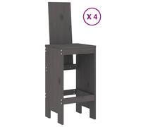 Berkfield Home Beautiful 5 Piece Garden Bar Set Grey Solid Wood Pine Berkfield Home Grey