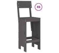 Berkfield Home Beautiful 7 Piece Garden Bar Set Grey Solid Wood Pine Berkfield Home Grey