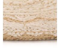 Berkfield Home Beautiful Area Rug Braided Jute Printed 150 cm Round in Beige | Size: 100 cm diameter Berkfield Home Beige 100 cm diameter