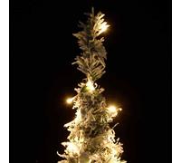 Berkfield Home Beautiful Artificial Christmas Tree Pop-up Flocked Snow 100 LEDs in White Berkfield Home White