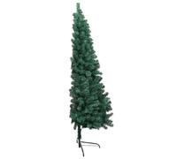 Berkfield Home Beautiful Artificial Half Pre-lit Christmas Tree with Ball Set Gr in Green Berkfield Home Green