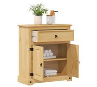 Berkfield Home Beautiful Bathroom Cabinet Corona 70x33x80 cm Solid Wood Pine in Light Tan | Size: 70 x 33 x 80 cm Berkfield Home Light Tan 70 x 33 x 80 cm