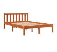 Berkfield Home Beautiful Bed Frame Frame Wax Brown 120x190 cm Small Double Solid Berkfield Home Brown Small Double