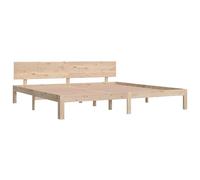 Berkfield Home Beautiful Bed Frame Solid Wood Pine 200x200 cm in Natural Berkfield Home Natural 200x200 cm