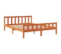 Berkfield Home Beautiful Bed Frame with Headboard Wax Brown 150x200 cm King Size Berkfield Home Brown King