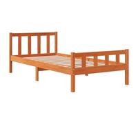 Berkfield Home Beautiful Bed Frame with Headboard Wax Brown 75x190 cm Small Sing | Size: Small Single Berkfield Home Brown Small Single