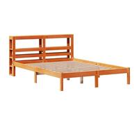 Berkfield Home Beautiful Bed Frame with Headboard without Mattress Wax Brown 120 | Size: Small Double Berkfield Home Brown Small Double