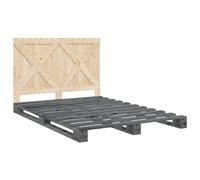 Berkfield Home Beautiful Bed Frame without Mattress Grey 160x200 cm Solid Wood Pine Berkfield Home Grey 160x200 cm