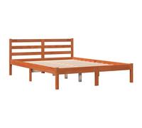 Berkfield Home Beautiful Bed Frame without Mattress Wax Brown 140x190 cm Solid W Berkfield Home Brown 140x190 cm