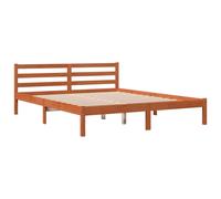 Berkfield Home Beautiful Bed Frame without Mattress Wax Brown 200x200 cm Solid W Berkfield Home Brown 200x200 cm