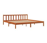 Berkfield Home Beautiful Bed Frame without Mattress Wax Brown 200x200 cm Solid W Berkfield Home Brown 200x200 cm